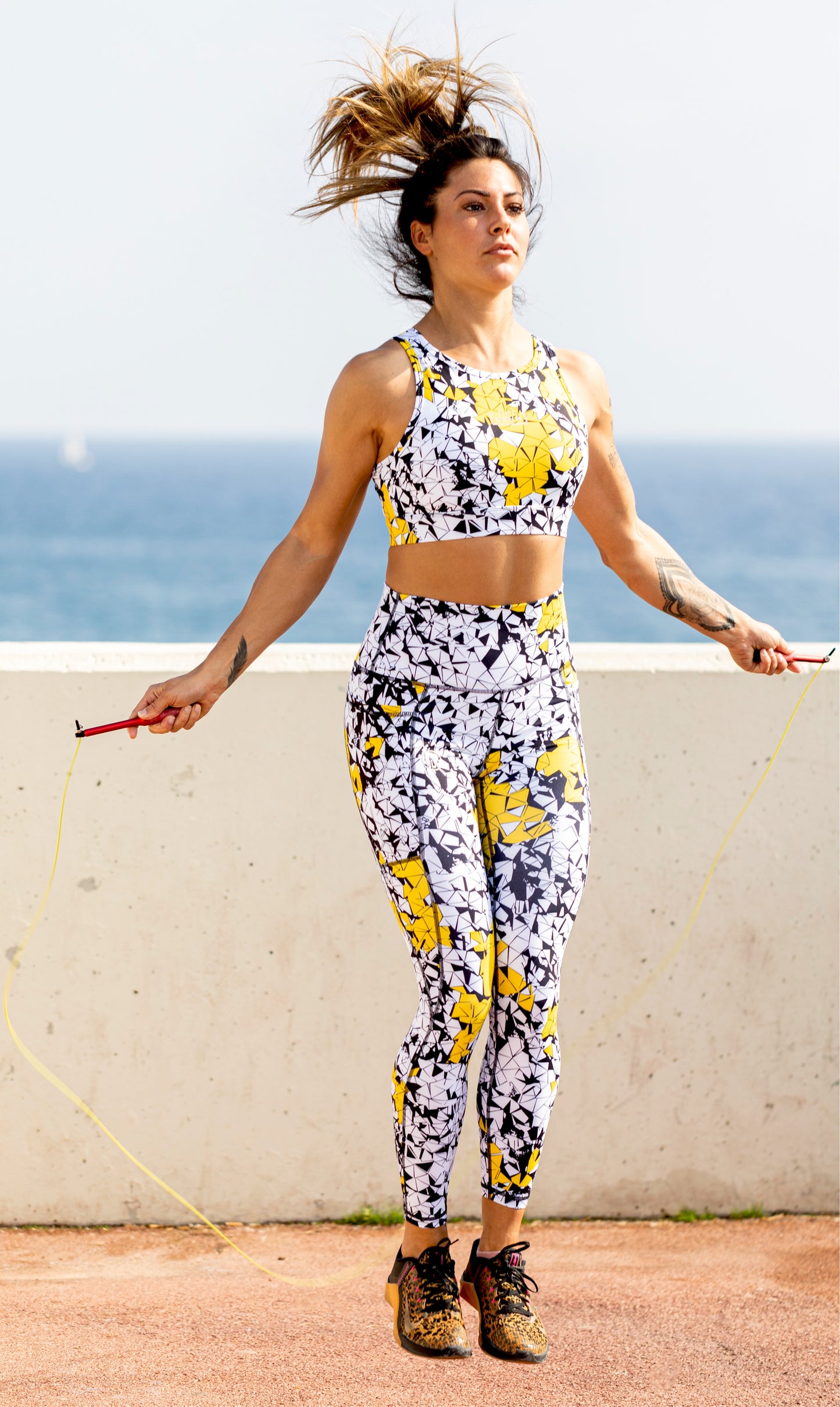 SAVAGE YELLOW LEGGINGS TIRO ALTO