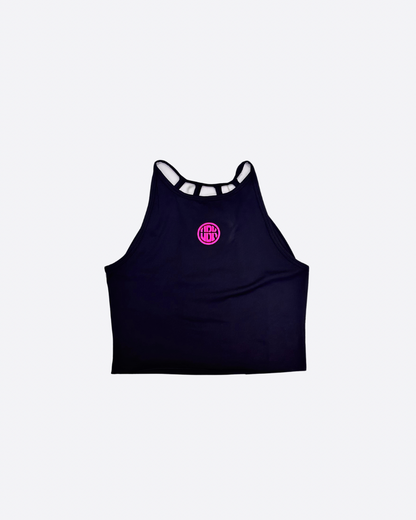 CROP TOP HALTER NEGRO